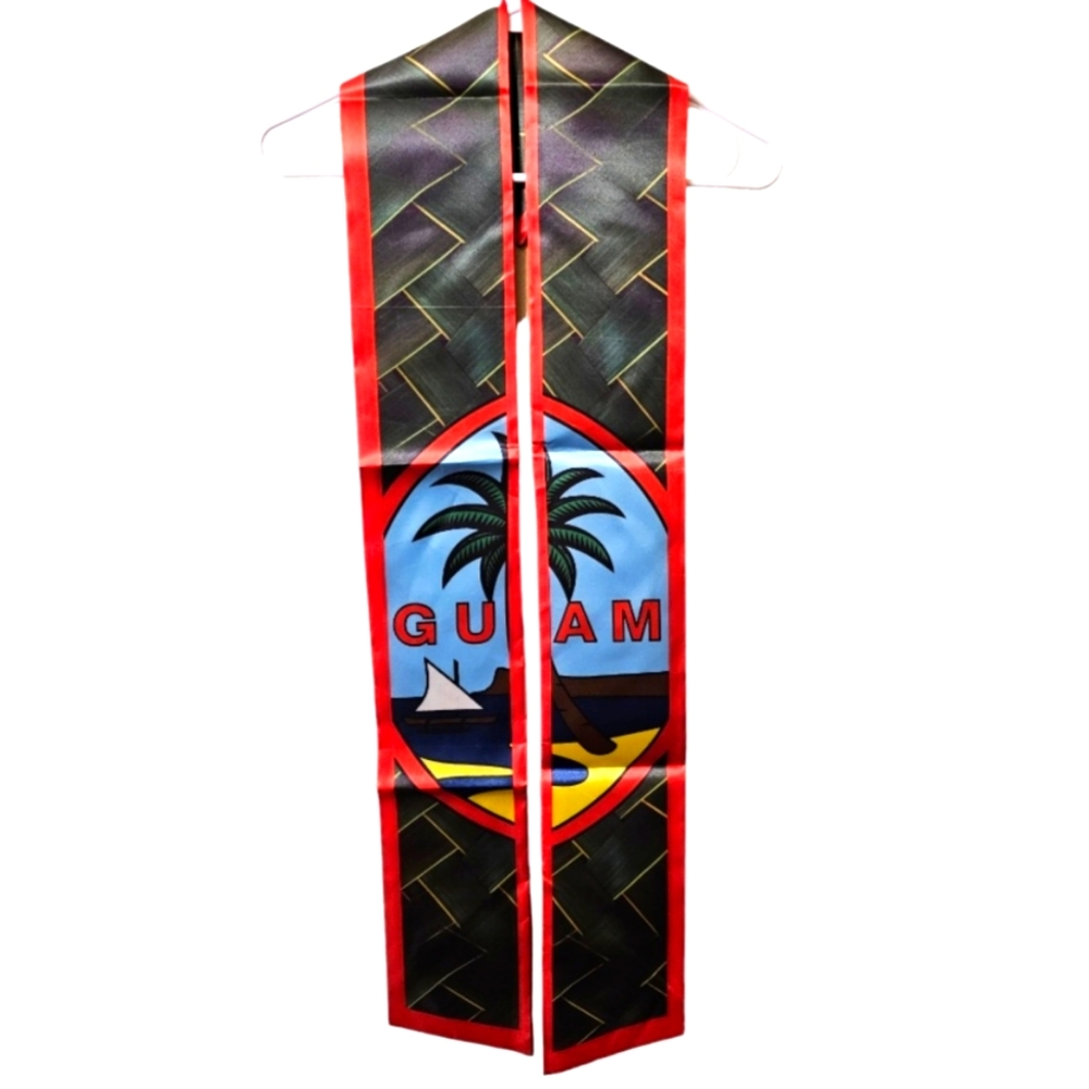Graduation Sash - Green w/ GUAM SEAL.‎ Unisex Design